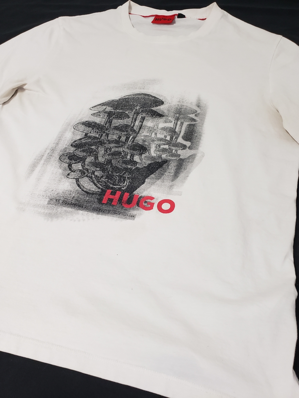 HUGO Boss Men’s L White Mushroom Graphic T-Shirt Relaxed Fit Streetwear - Picture 4 of 9